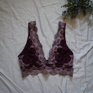 Victoria's Secret Lace Bralette Maroon Small